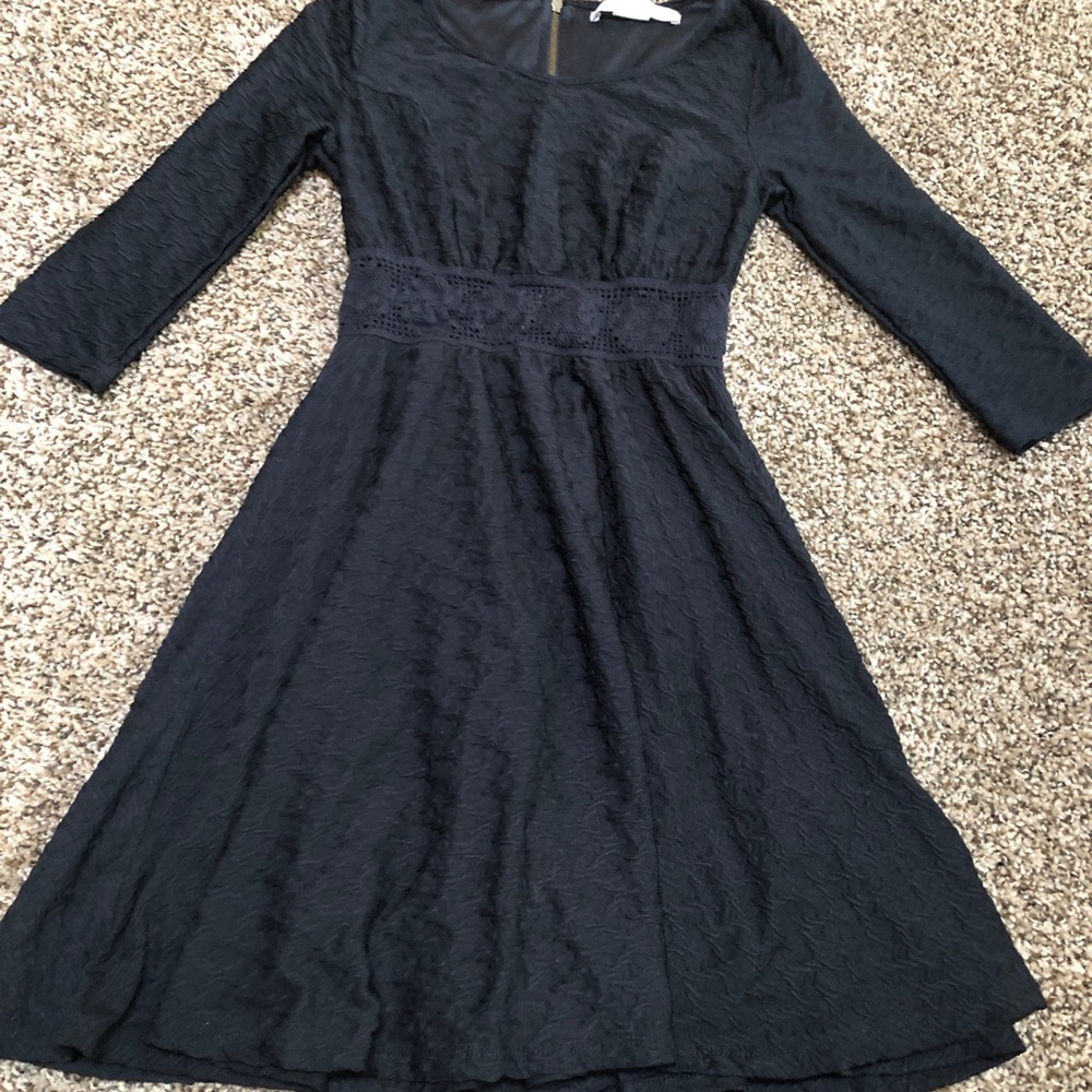All black textured dress